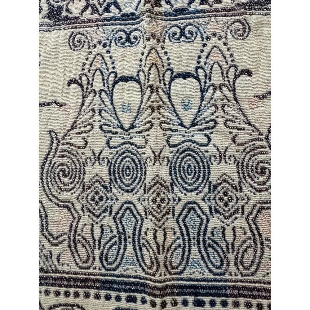 Vintage Woven Tapestry Throw Blanket Persian Style Horse Mosque Fringe 48x44